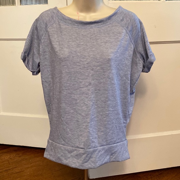SAVVI MD Light Blue (Denim) Relaxed French Terry Short Sleeve Top - Picture 7 of 13